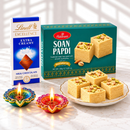 Haldiram Soan Papdi, Lindt Extra Creamy Chocolate Bar