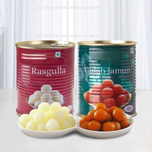Soft Rasgulla & Gulab Jamun Tin Cans Set