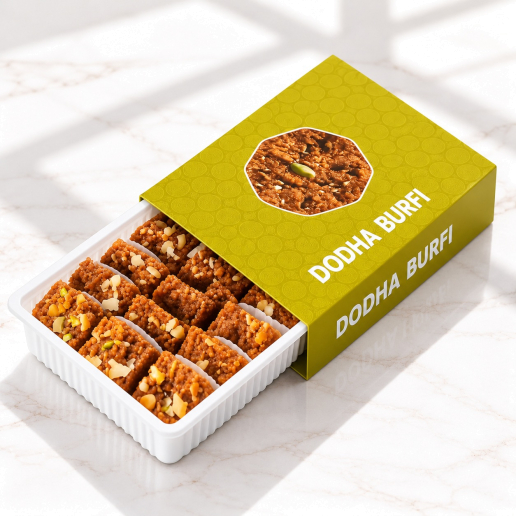 Rich Grainy Dodha Burfi Sweet Gift Box