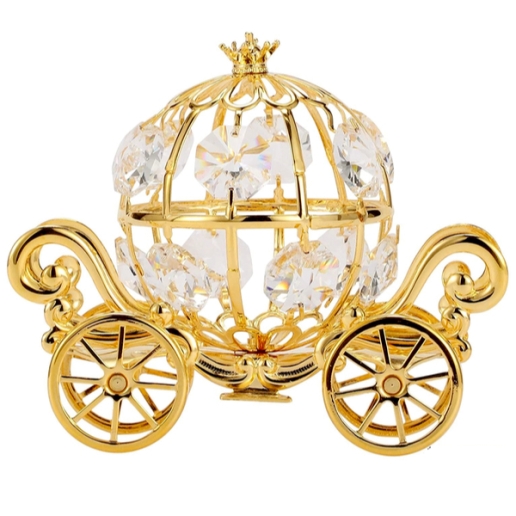 Crystal Studded Pumpkin Coach Figurine