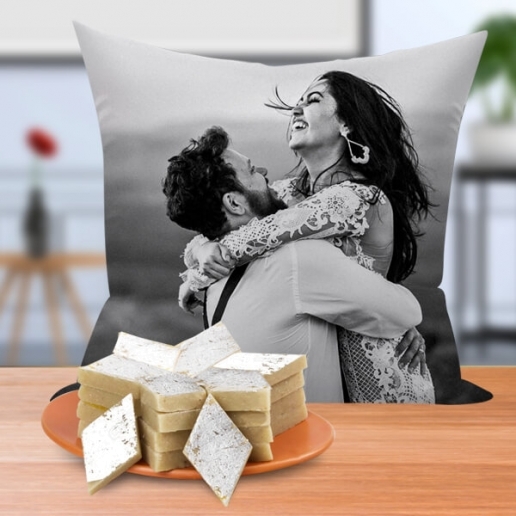Sweet Personalized Cushion with Kaju Katri