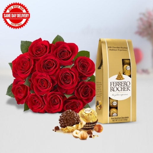 Red Roses with Ferrero