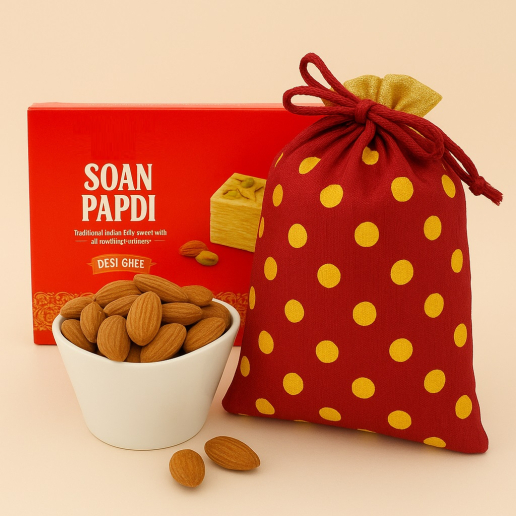 Soan Papdi and Almonds