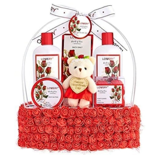 Red Rose Scented Spa Gift Basket