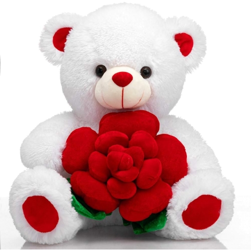 Rose-Holding Valentine's Teddy 