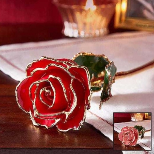 Gold Dipped Red Rose