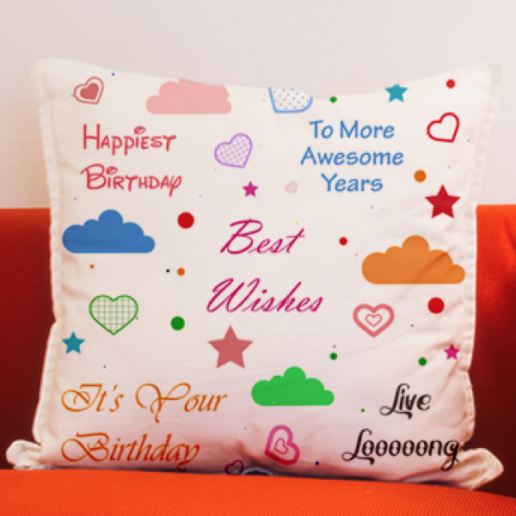 Happy Birthday Colorful Cushion