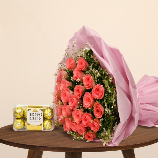 Mini Ferrero and Pink Roses