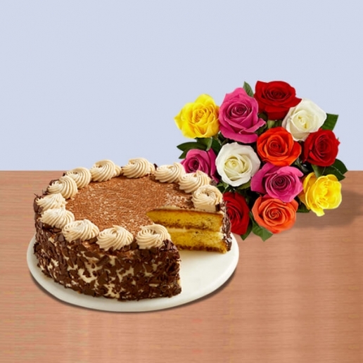 Tiramisu Cake with Bouquet