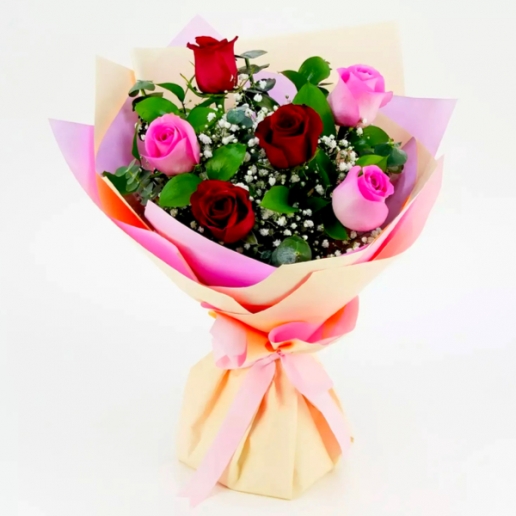 Pink and Red Roses Bouquet Standard