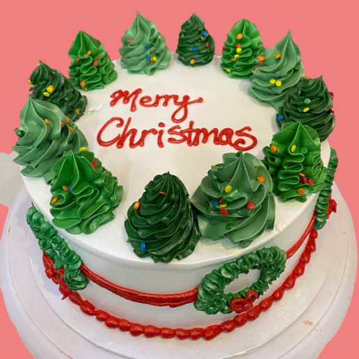 Merry Christmas Tree Cake 