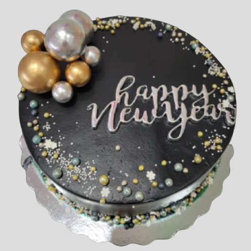 Black and Silver New  Year Cake