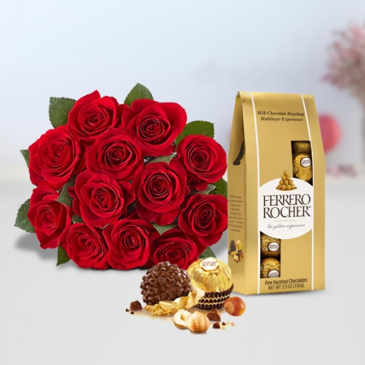 Red Roses with Ferrero