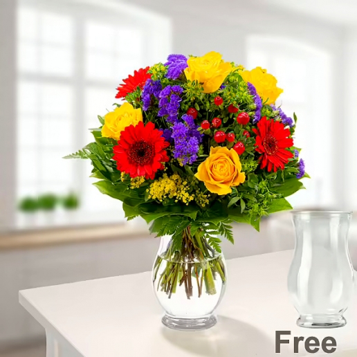 Mixed Flowers with Vase