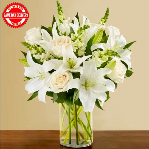 White Lily and Roses
