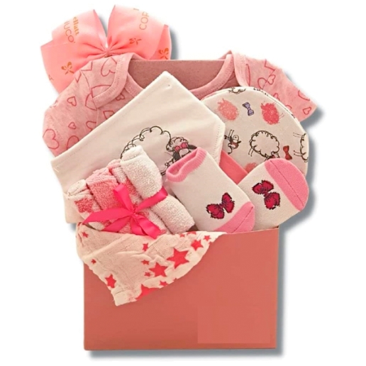 Grand Baby Girl Pink Gift Basket