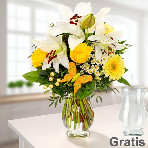 Sunshine Flowers with Vase