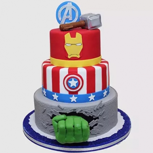 Three Tier Avengers Chocolate Cake