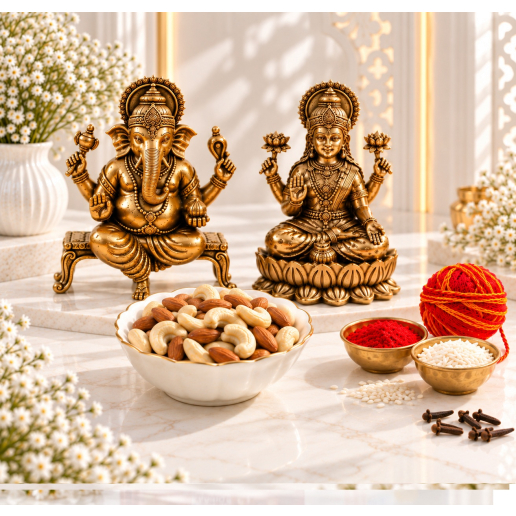 Bhai Dooj Laxmi Ganesh & Mixed Nuts