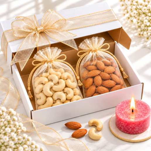 Diwali Almond & Cashew Tealight Hamper