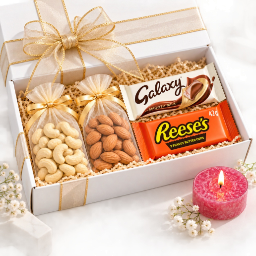 Diwali Dry Fruits, Chocolates & Tealight Hamper