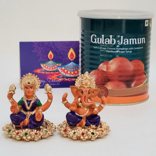 Gerua Laxmi Ganesh with Gulabjamun