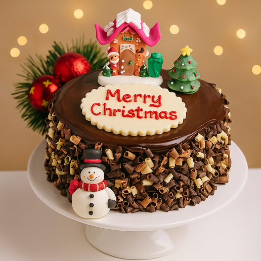 Chocolate Fudge Christmas Cake