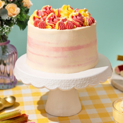 Rhubarb & Custard Sponge Cake