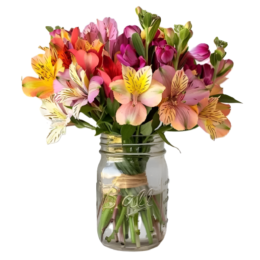 Alstroemeria in Mason Jar