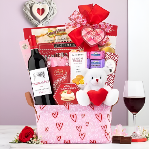Vinters Path Valentine Cabernet Wine Basket