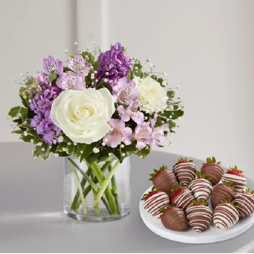 Flowers and Strawberries