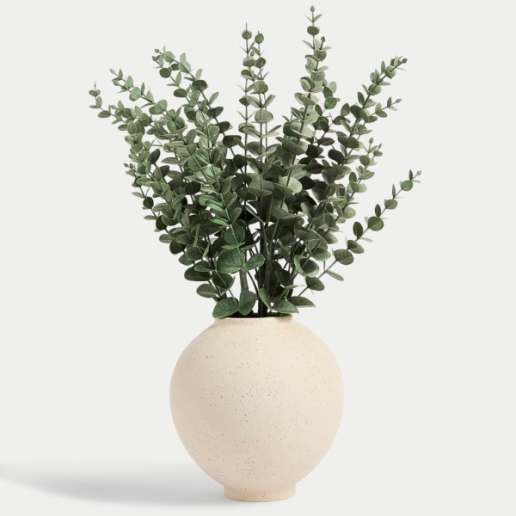 Artificial Eucalyptus in Concrete Pot