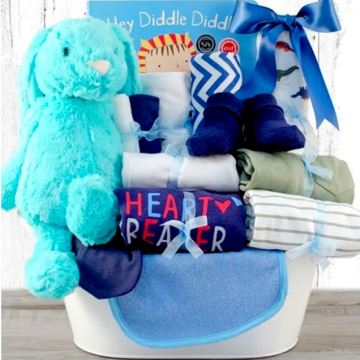 Baby Deluxe Blue Gift Basket
