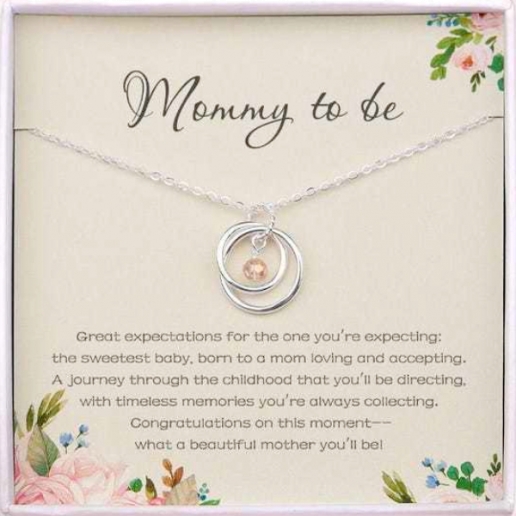Mommy To Be Card And Sterling Silver Necklace