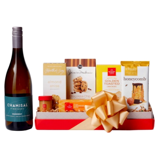 Chardonnay & Tempting Treats Gift Basket