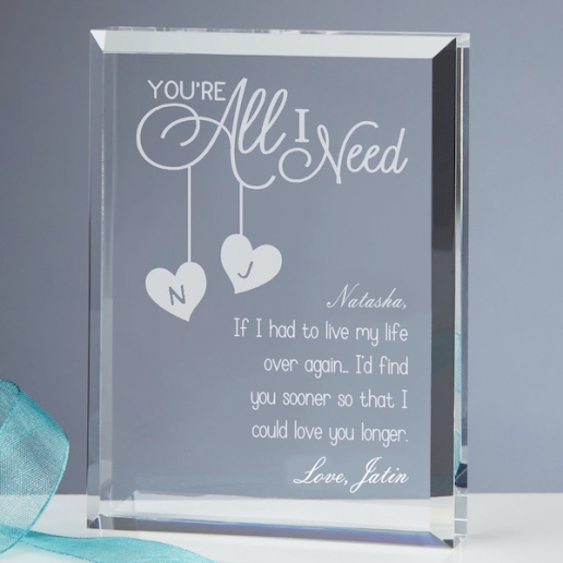 You're All I Need Personalized Keepsake