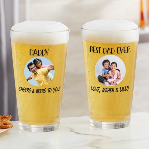 Photo Message on Pint Glass