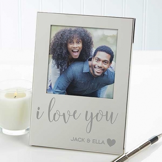 I Love You Engraved Silver Picture Frame