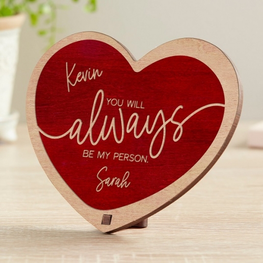 You Are My Person Personalized Wood Heart Keepsake