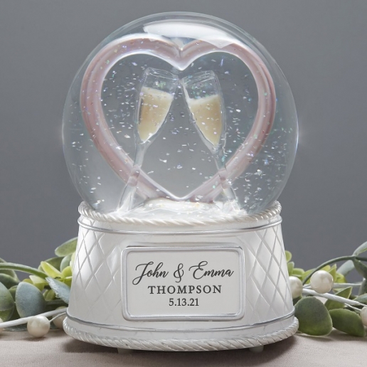 Wedding Personalized Musical & Light Up Snow Globe