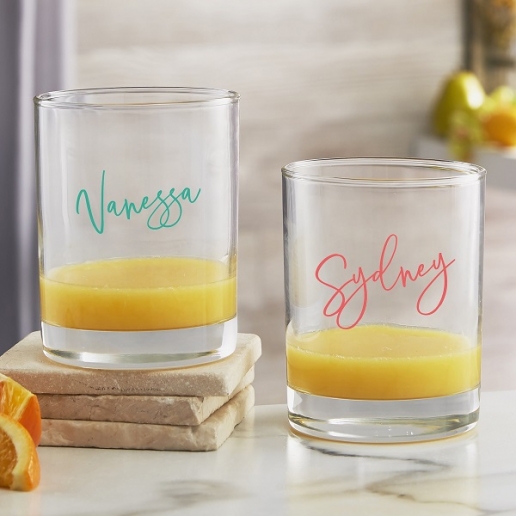 Trendy Script Name Personalized Drinking Glasses