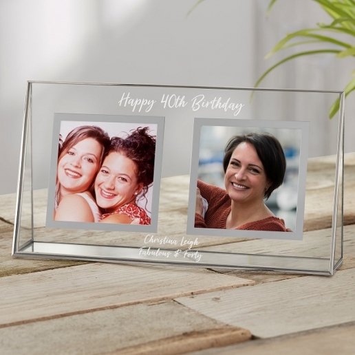 Personalized Double Photo Glass Frame