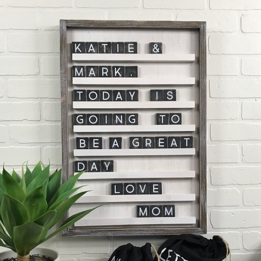 Daily Inspiration Whitewashed Letter Board