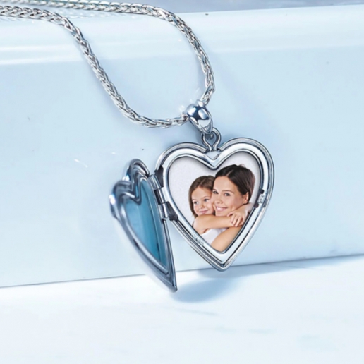 Engraved Photo Heart Locket