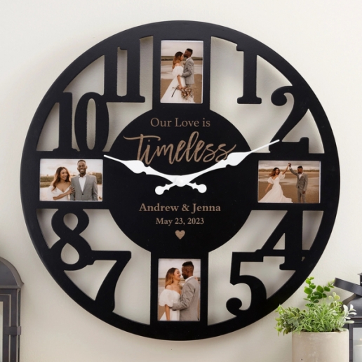Our Love Is Timeless Personalized Picture Frame Wall Clock