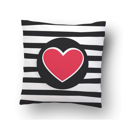 Zebra Lines Heart Cushion